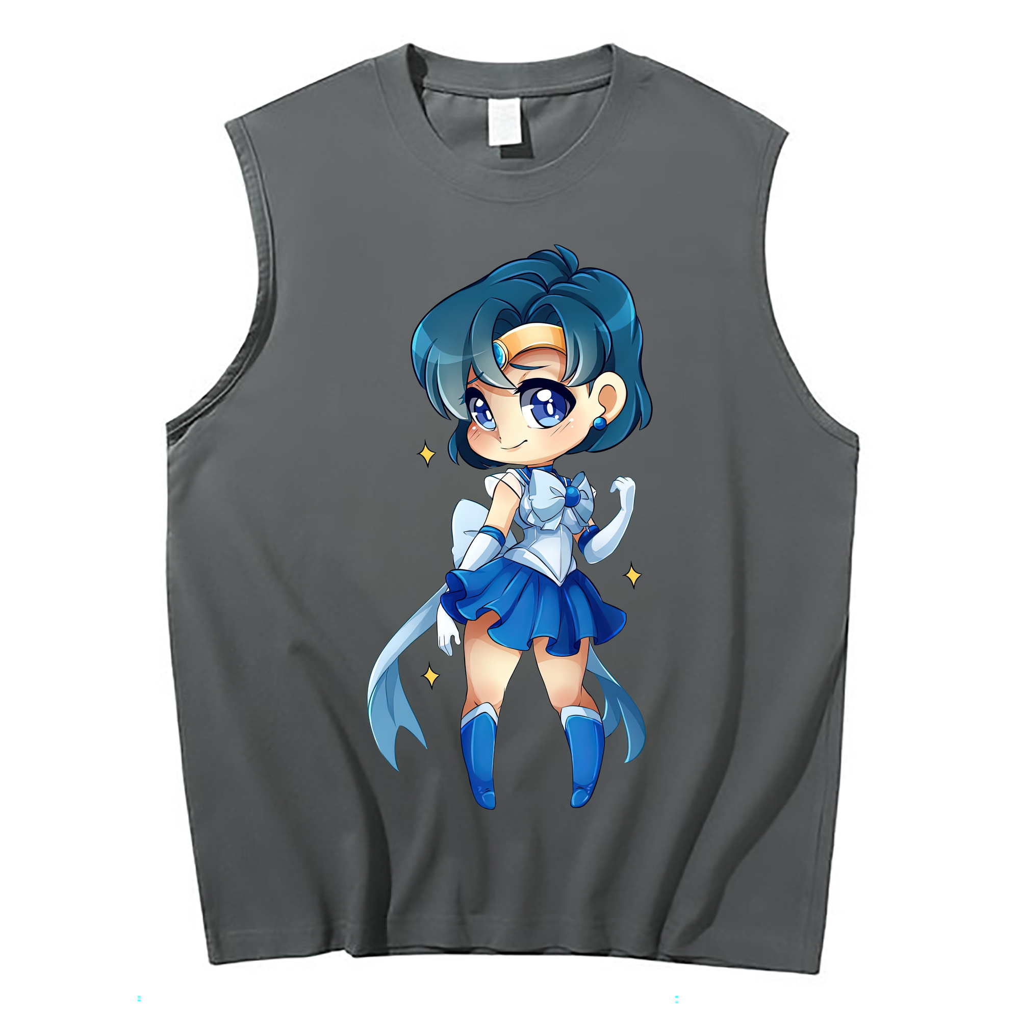 （画像用） 美少女戦士セーラームーン 水野 亜美 みずの あみ Sailor Moon Mizuno Ami コットン100％タンクトップ（フロントプリント）